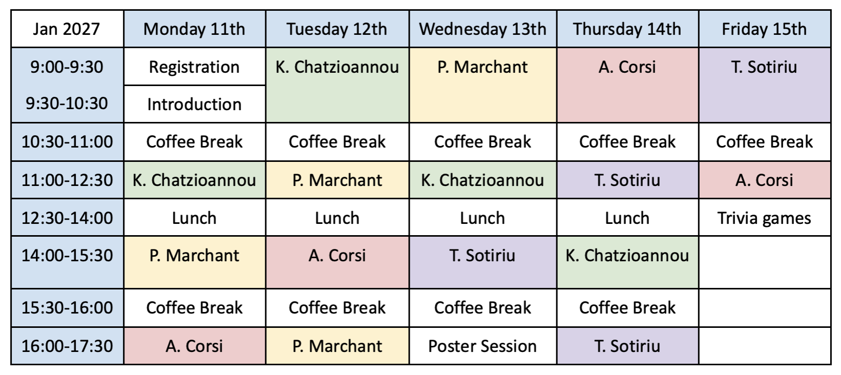 GW school tentative schedule
