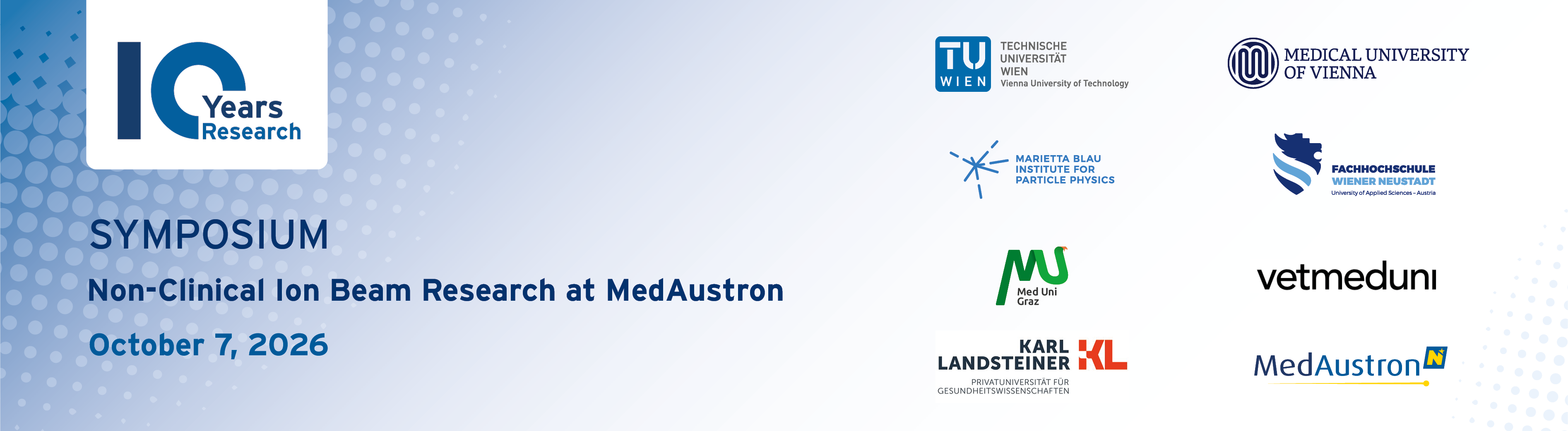 2026 Symposium on Non-Clinical Ion Beam Research at MedAustron